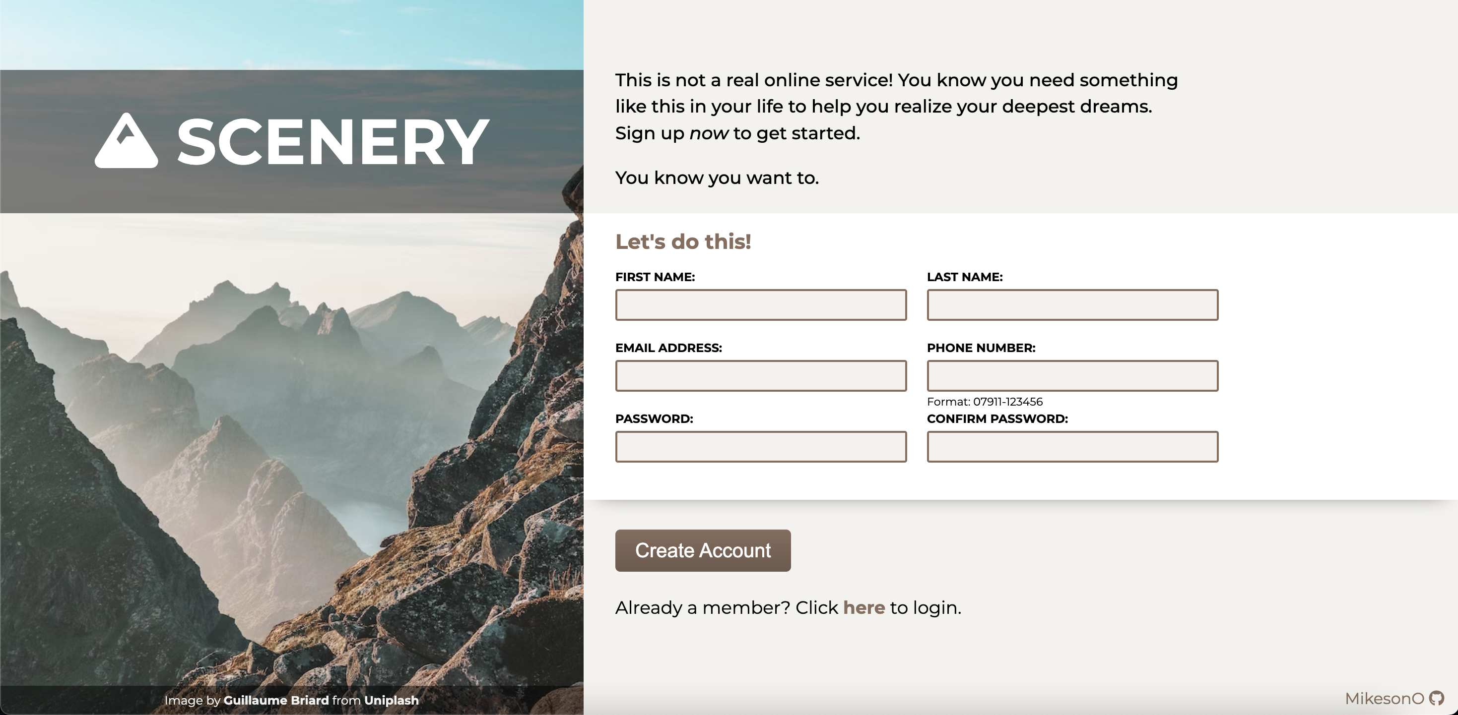 Image of Signup Form Project