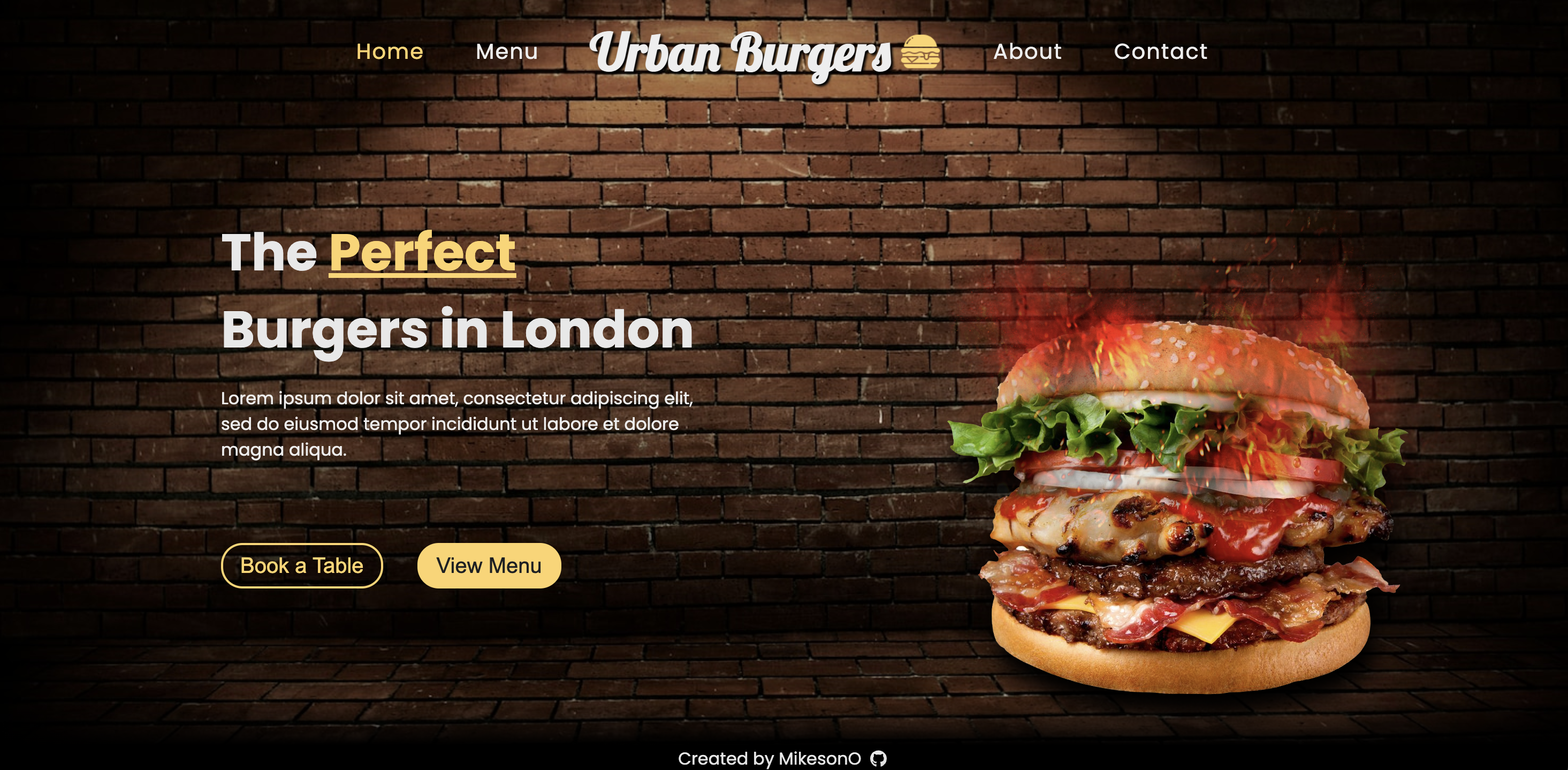 Image of Restaurant Page Project